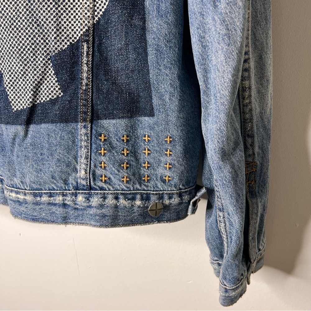 Ksubi Light Blue Classic Denim Jinx Pay Up Jacket size XXL Street Wear Fashion - Picture 7 of 9